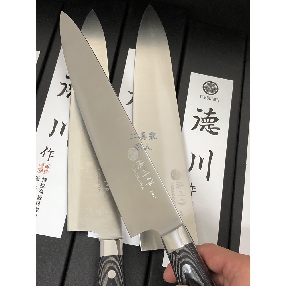 「工具家達人」 德川作 牛刀 鉬釩鋼 全鋼 口金主廚刀 料理刀 西餐刀 菜刀-細節圖7