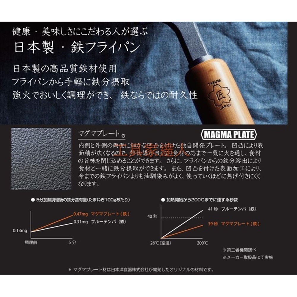 「工具家達人」 TAKUMI匠 24-30cm 炒鍋 岩紋鐵鍋 鐵鍋 匠鐵鍋 匠炒鍋 單柄鍋 岩紋鍋 炒鍋 MGIT24-細節圖2