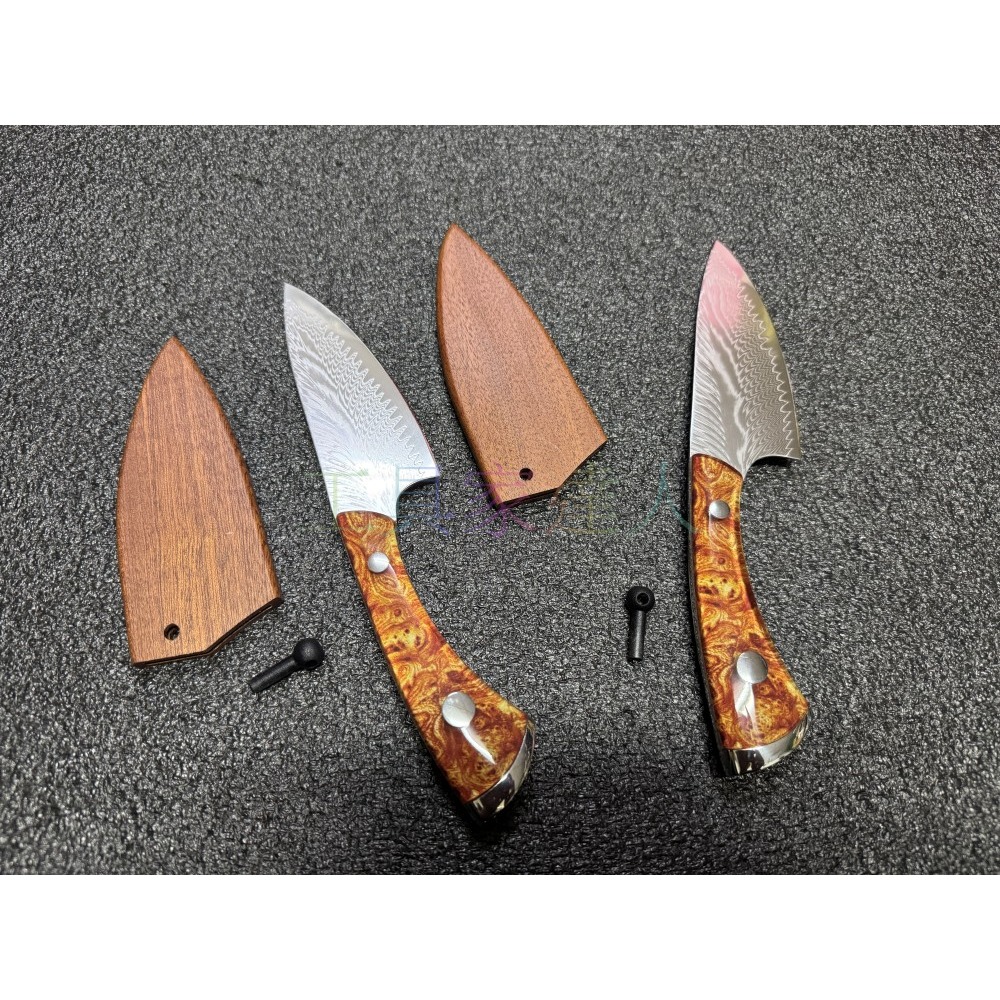 「工具家達人」 大馬士革 登山 露營 野外求生 烤肉釣魚 垂釣 釣魚 小番刀 小獵刀 魚刀 小菜刀 淺草-細節圖4