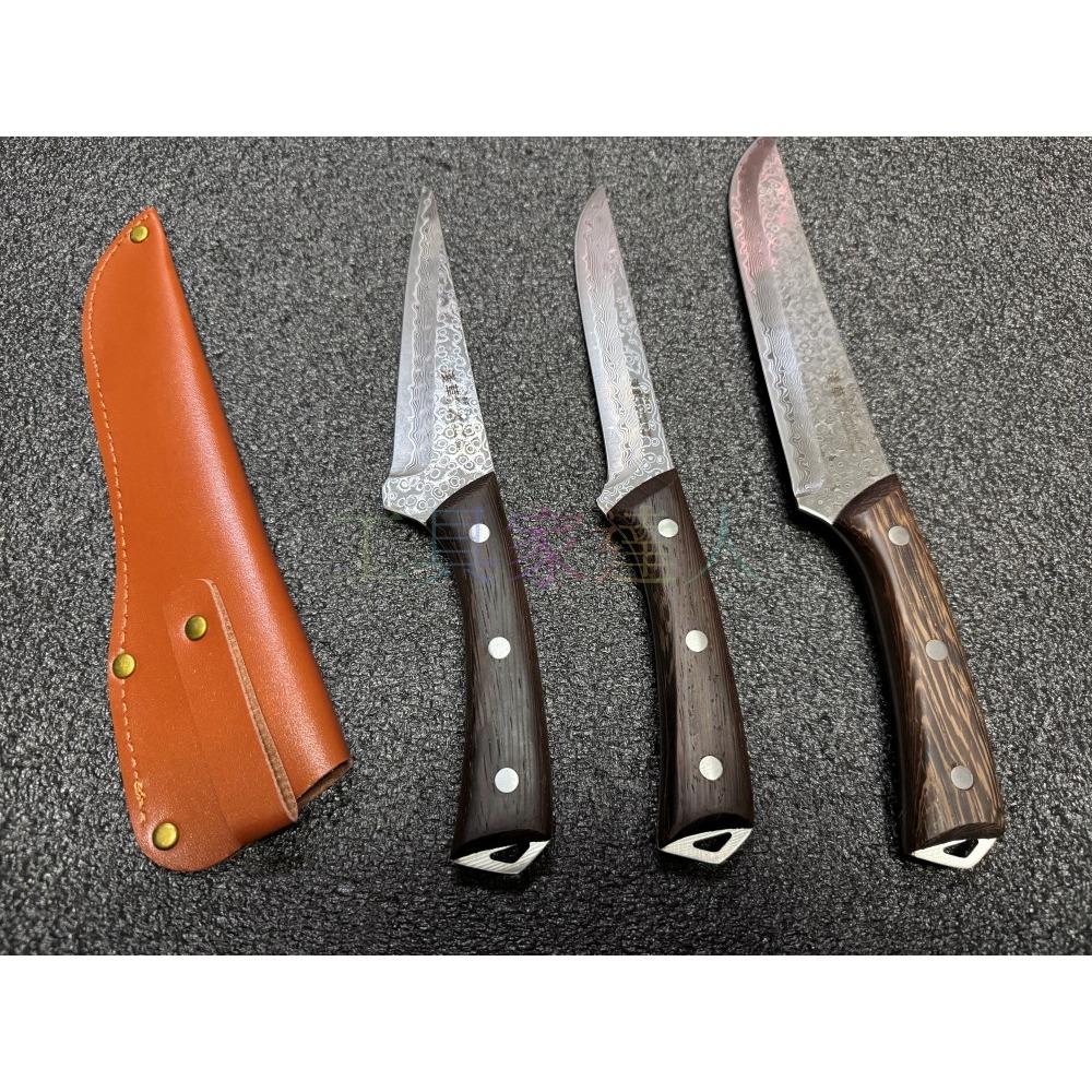 「工具家達人」 大馬士革 登山 露營 野外求生 烤肉釣魚 垂釣 釣魚 小番刀 獵刀 魚刀 小廚刀 剔骨刀 淺草 分割刀-細節圖2