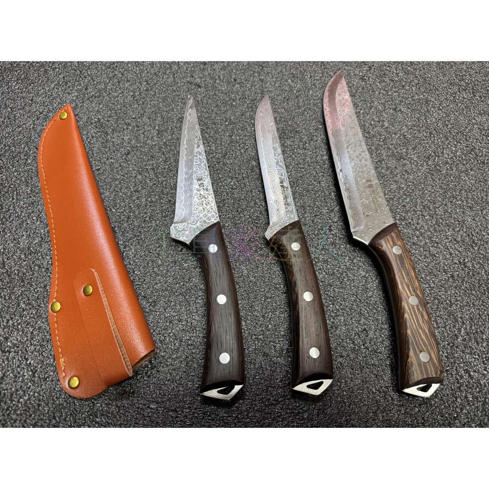 「工具家達人」 大馬士革 登山 露營 野外求生 烤肉釣魚 垂釣 釣魚 小番刀 獵刀 魚刀 小廚刀 剔骨刀 淺草 分割刀-細節圖3