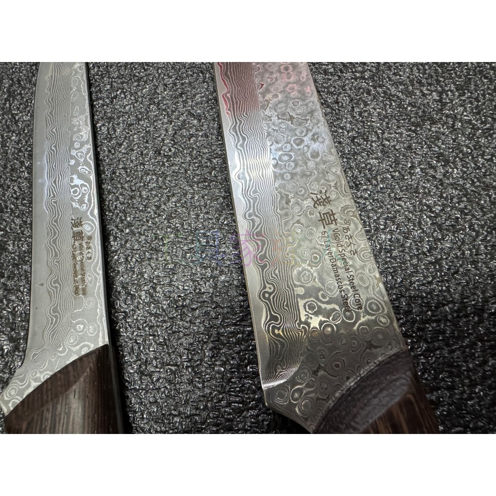 「工具家達人」 大馬士革 登山 露營 野外求生 烤肉釣魚 垂釣 釣魚 小番刀 獵刀 魚刀 小廚刀 剔骨刀 淺草 分割刀-細節圖5