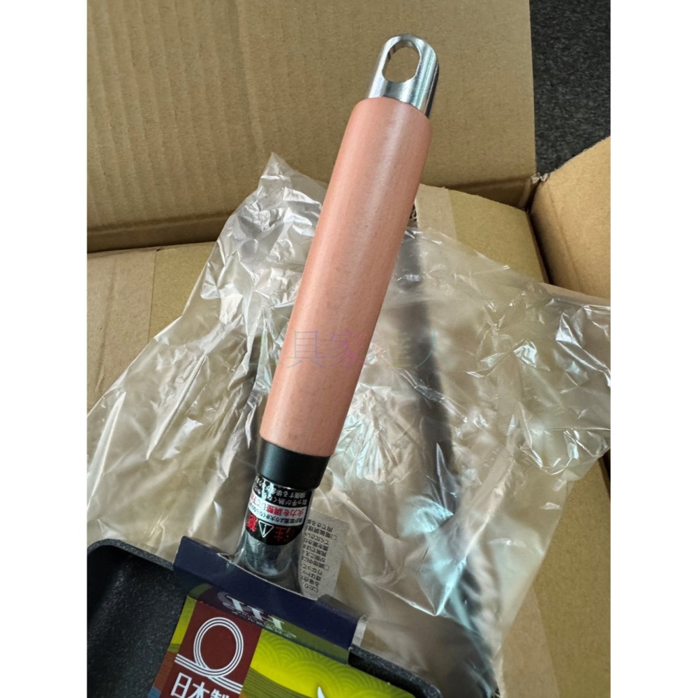 「工具家達人」 北陸 HOKUA 極ふかみ 木柄鋁製玉子燒平底鍋 不沾鍋 玉子燒鍋 煎蛋鍋 電磁爐可用 IH可用-細節圖3