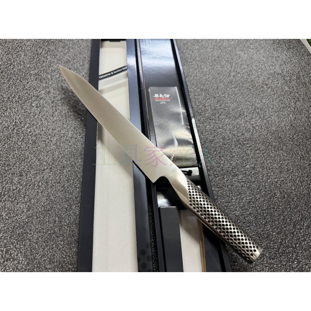 「工具家達人」日本製 GLOBAL 具良治 鐵柄 ST 生魚片刀 25 本職用 柳刃 生魚片 生魚片刀 魚刀 G-11-細節圖4