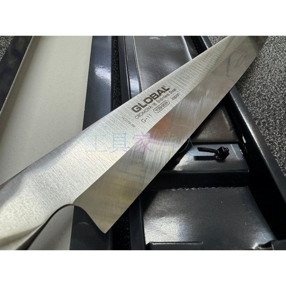 「工具家達人」日本製 GLOBAL 具良治 鐵柄 ST 生魚片刀 25 本職用 柳刃 生魚片 生魚片刀 魚刀 G-11-細節圖5