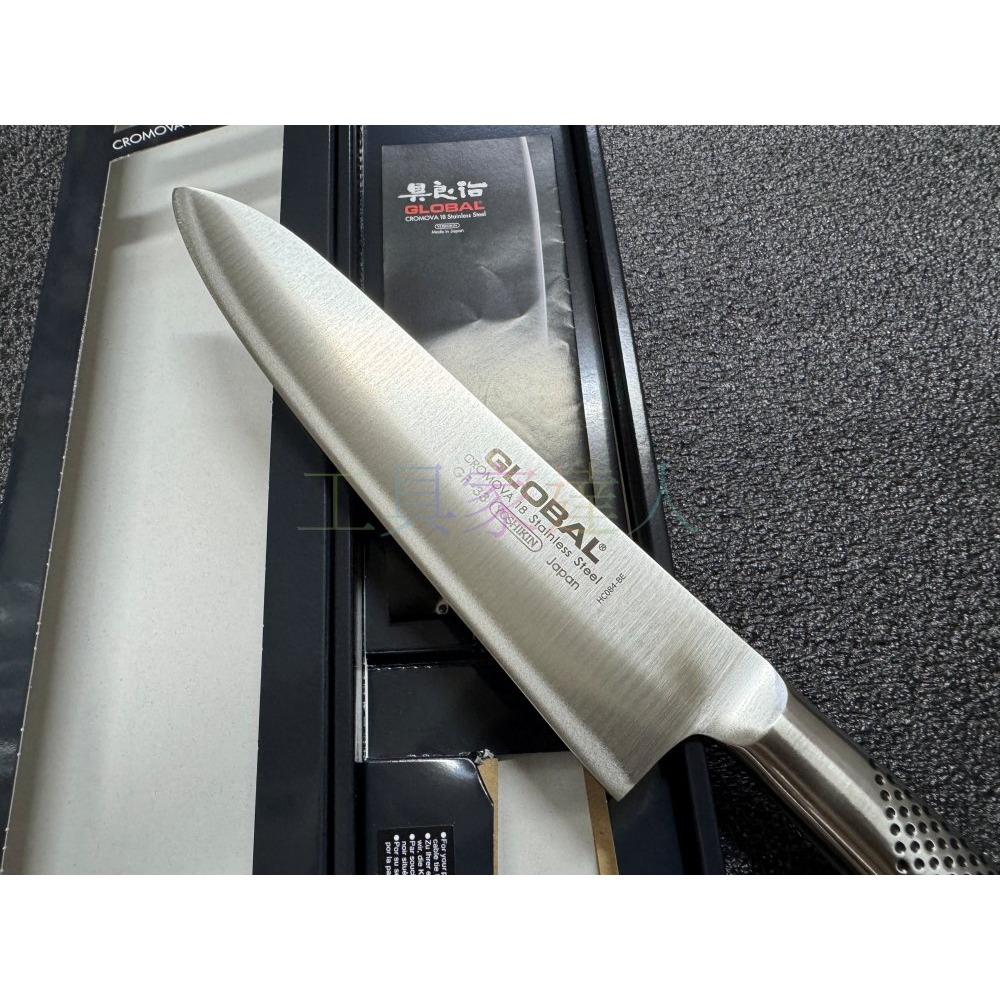 「工具家達人」GLOBAL 具良治 洋出刃 日本製 魚刀 GF-33 本職用 出刃 厚口牛刀 輪切 21cm-細節圖2