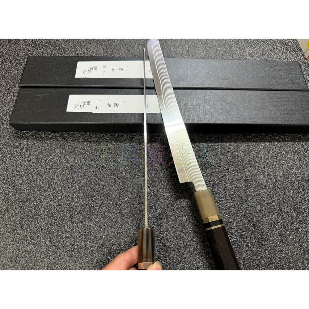 「工具家達人」 竹山 西滿 300mm 刺身先丸 次身切付 筋引刀 料理刀 肉刀 引筋刀 生魚片刀 劍形 柳刃-細節圖8