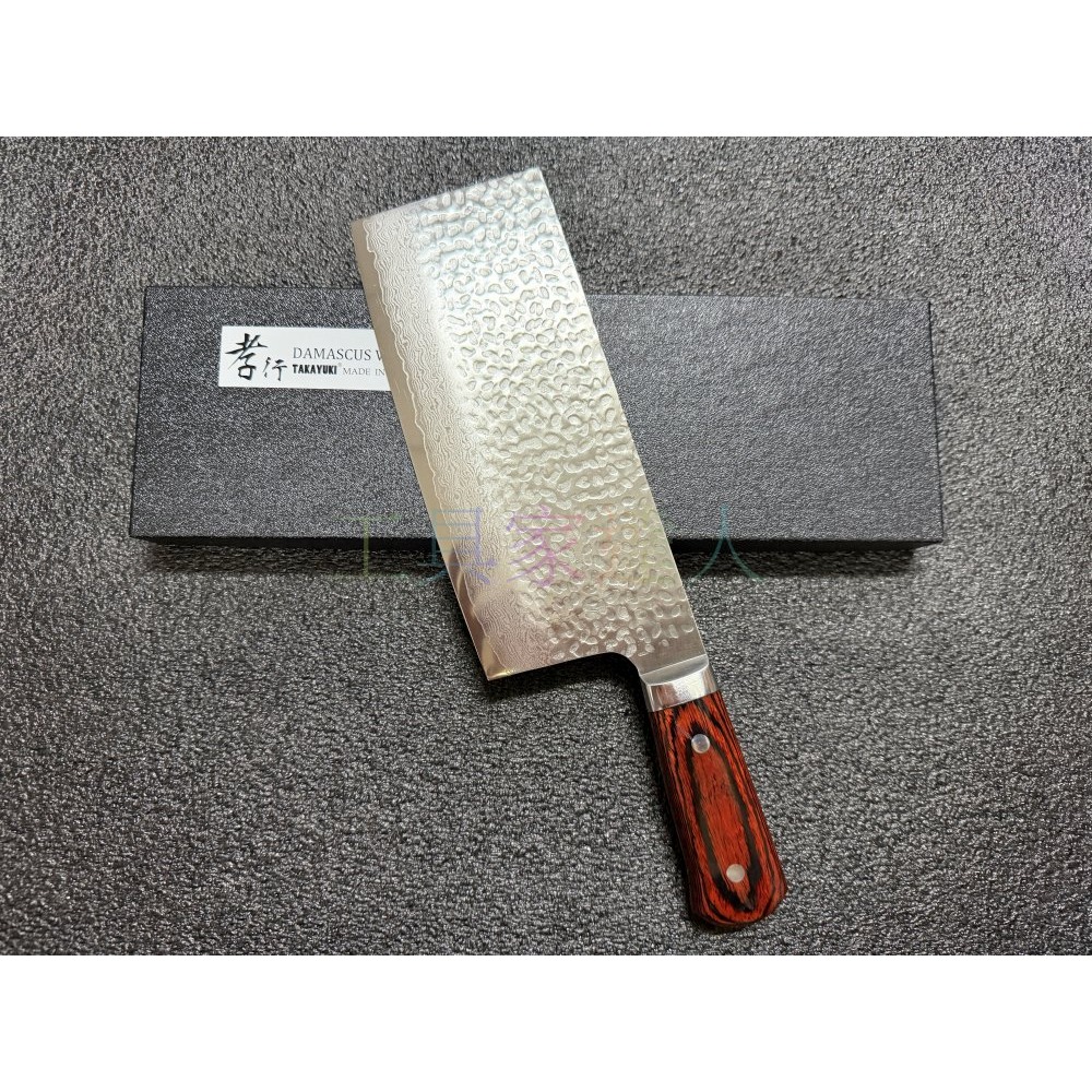 「工具家達人」現貨 堺孝行中華片刀  33層 槌印 大馬士革紋 VG-10 195mm 07403 菜刀 料理刀 日本製-細節圖5