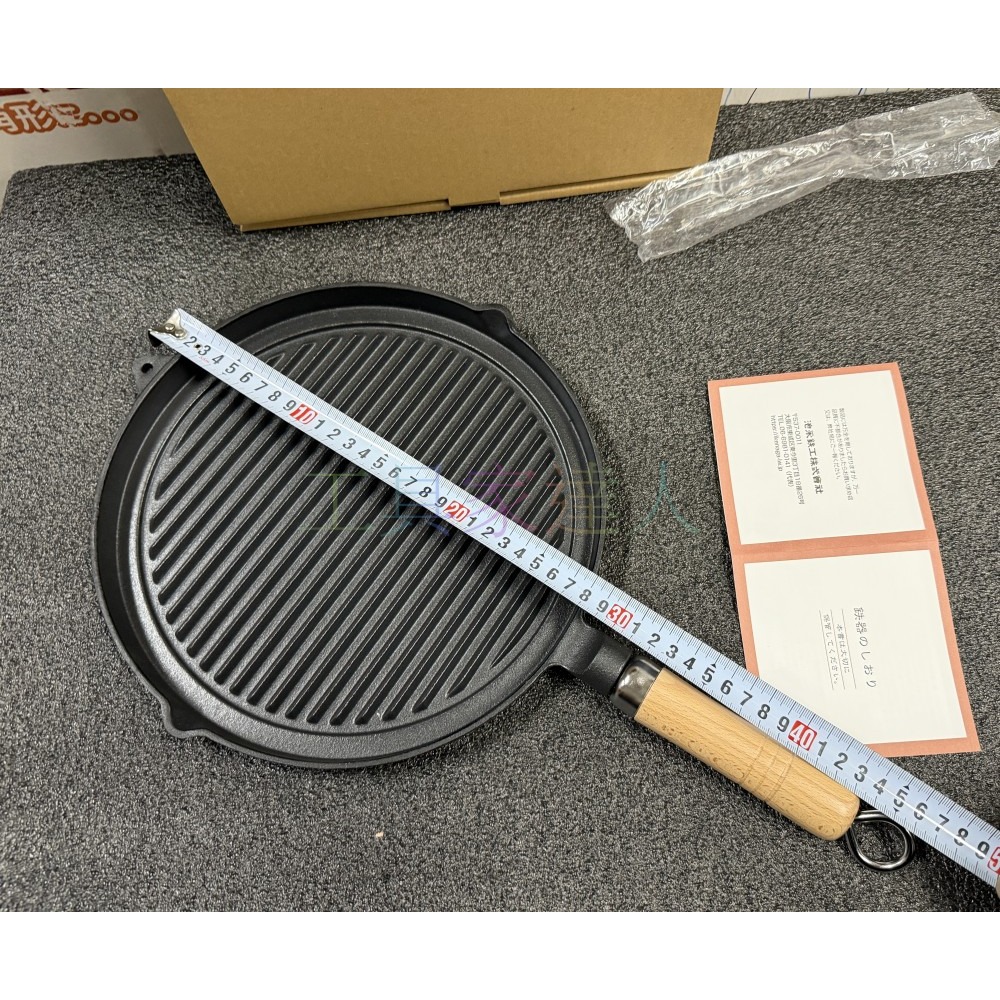 「工具家達人」日本製 南部鐵器 池永鐵工 烤盤 鑄鐵鍋 生鐵鍋 煎鍋 池永 牛排烤肉鍋 鐵鍋 烤肉盤 114486-細節圖2