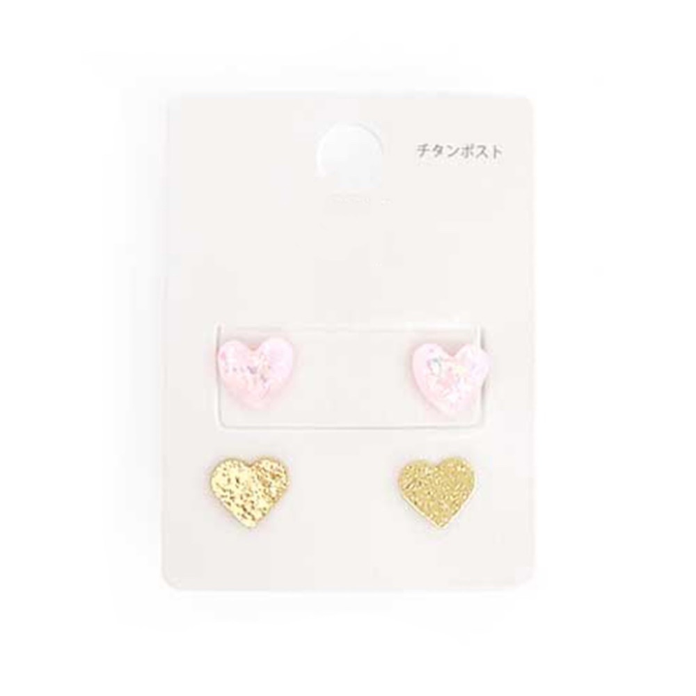 極光心形套裝鈦耳環-細節圖4