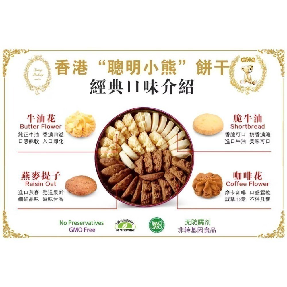 預購 香港 珍妮小熊曲奇餅 小熊餅乾 四口味 香港代購正品 不含提袋-細節圖3