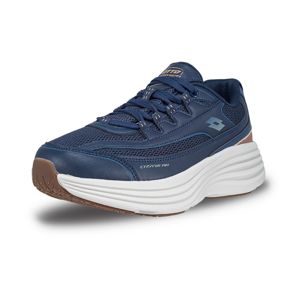 【LOTTO 義大利】女鞋 深藍 NUVOLA 2 健走運動鞋 輕質透氣網布 彈性輕量 反光設計-細節圖2