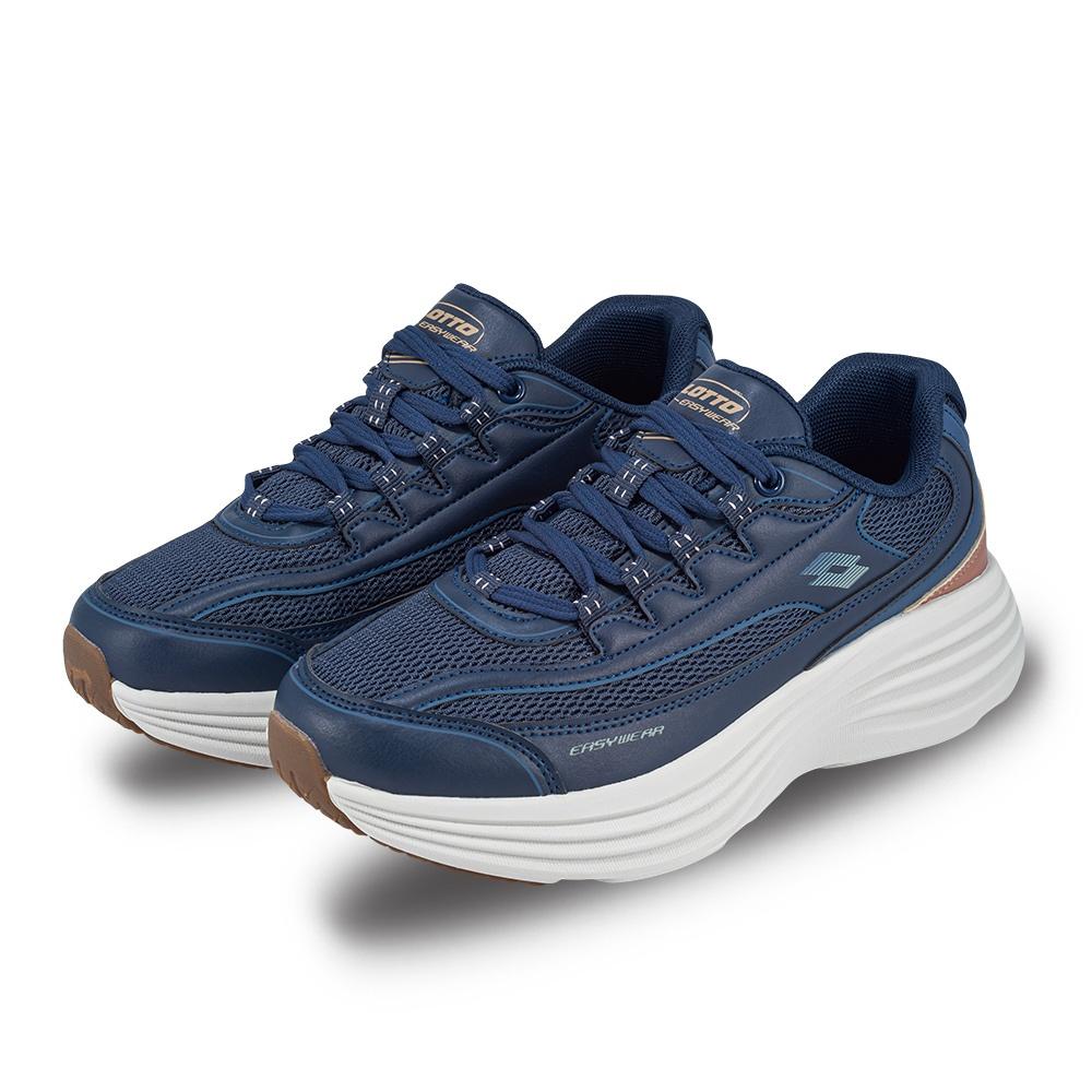 【LOTTO 義大利】女鞋 深藍 NUVOLA 2 健走運動鞋 輕質透氣網布 彈性輕量 反光設計-細節圖3