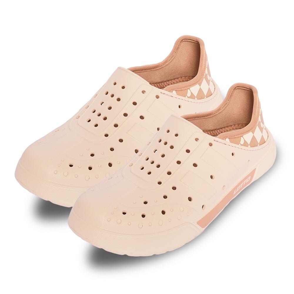 【LOTTO 義大利】女鞋 燕麥米色 Hana 輕量洞洞鞋 鞋身一體Q彈EVA製成 柔軟舒適 輕盈防水 後跟可踩設計-細節圖2