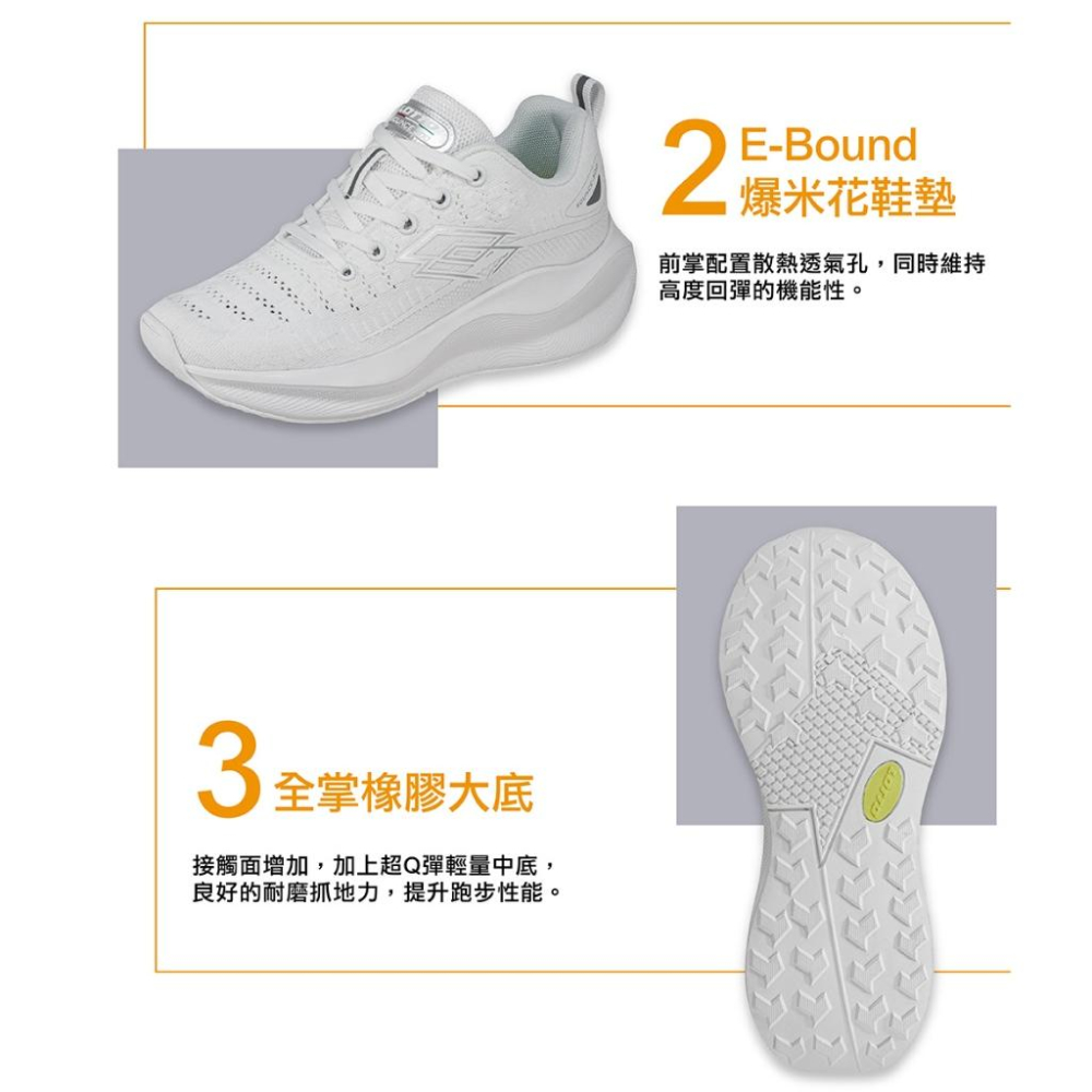 【LOTTO 義大利】女鞋 灰紫 躍彈避震路跑鞋 彈性網布 散熱透氣 爆米花鞋墊 超Q彈輕量 橡膠材質 反光材質-細節圖6