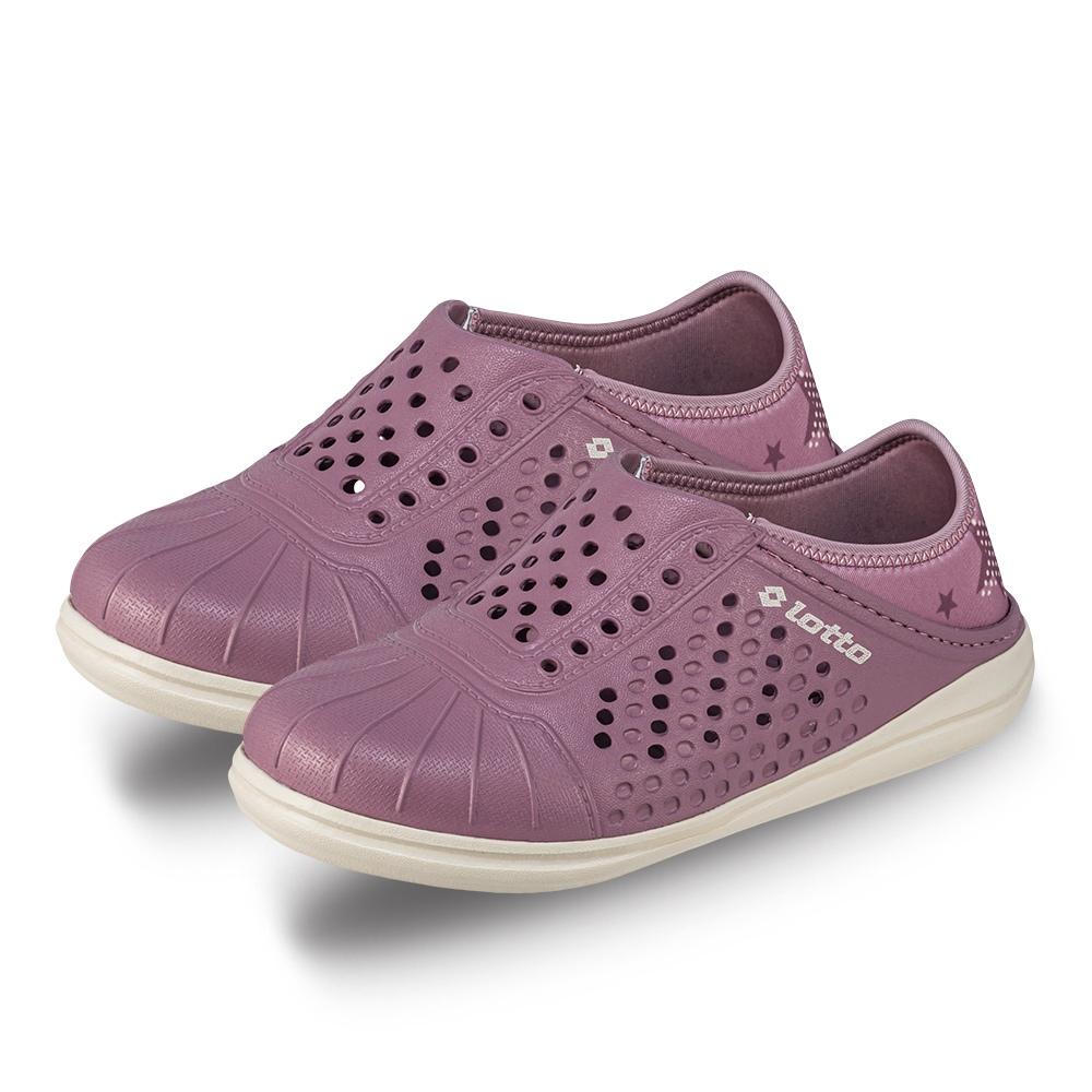【LOTTO 義大利】女鞋 藕紫色 STELLA 星彩洞洞鞋 鞋身一體Q彈EVA製成 柔軟舒適 輕盈防水 後跟可踩設計-細節圖2