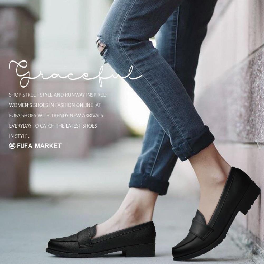 【FUFA 富發牌】典雅英倫風氣質樂福鞋 黑/白/杏 經典氣質 優雅跟鞋 學生上班族皆適合-細節圖2
