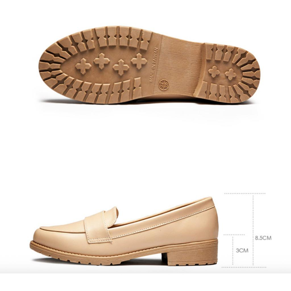 【FUFA 富發牌】典雅英倫風氣質樂福鞋 黑/白/杏 經典氣質 優雅跟鞋 學生上班族皆適合-細節圖7