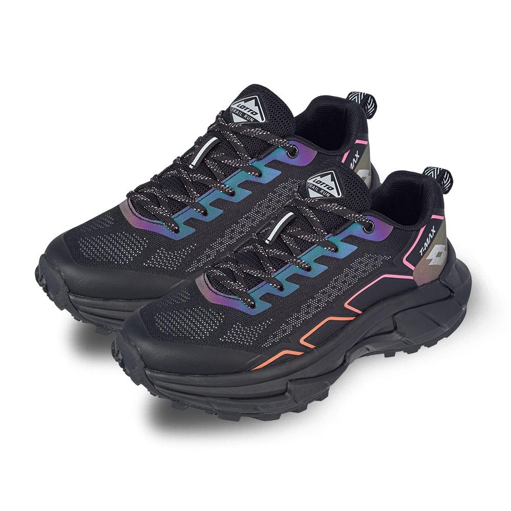 【LOTTO 義大利】女鞋 黑色 T-MAX 全路況 越野跑鞋 寬楦設計 編織網布 乳膠鞋墊 透氣 舒適 耐磨-細節圖2