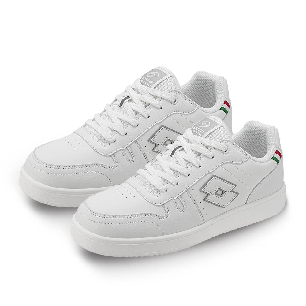 【LOTTO 義大利】男鞋 白色 經典復古運動鞋 車縫皮革飾片 乳膠鞋墊 緩震舒適 低筒版型 耐久耐穿-細節圖2