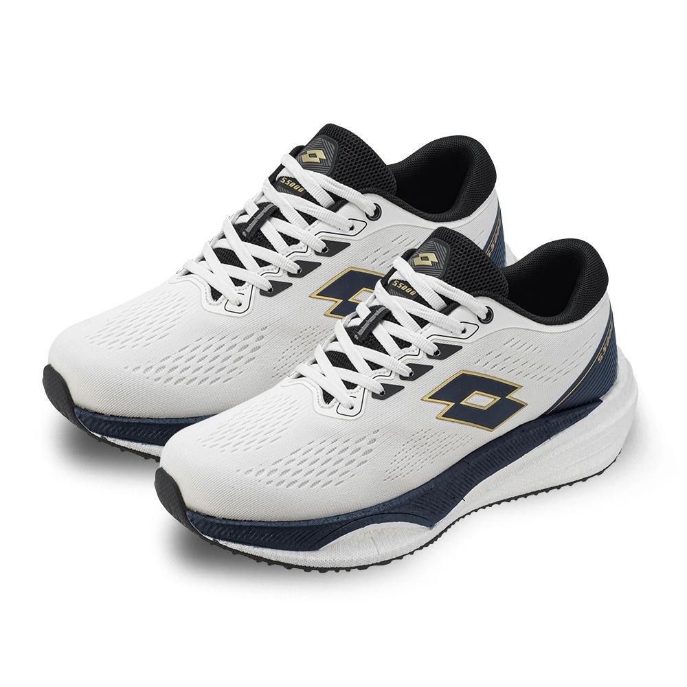 【LOTTO 義大利】男鞋 白藍 寬楦 創跑鞋 S5000 賈卡編織網布 緩震 爆米花鞋墊 高度回彈-細節圖2