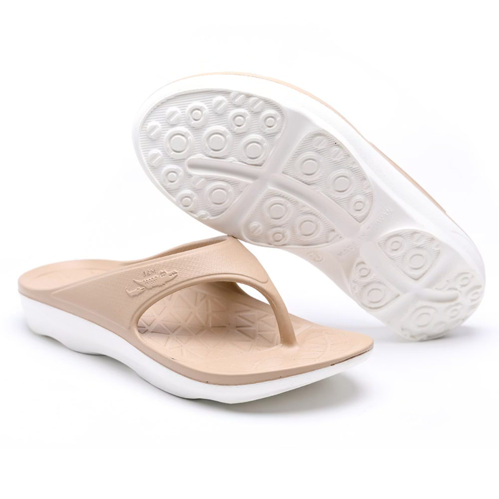 【母子鱷魚】絕色雙Q．雙彈力紓壓y拖 男女鞋 版型偏大 黑色 藍色 白色 卡其 夾腳 拖鞋-規格圖8