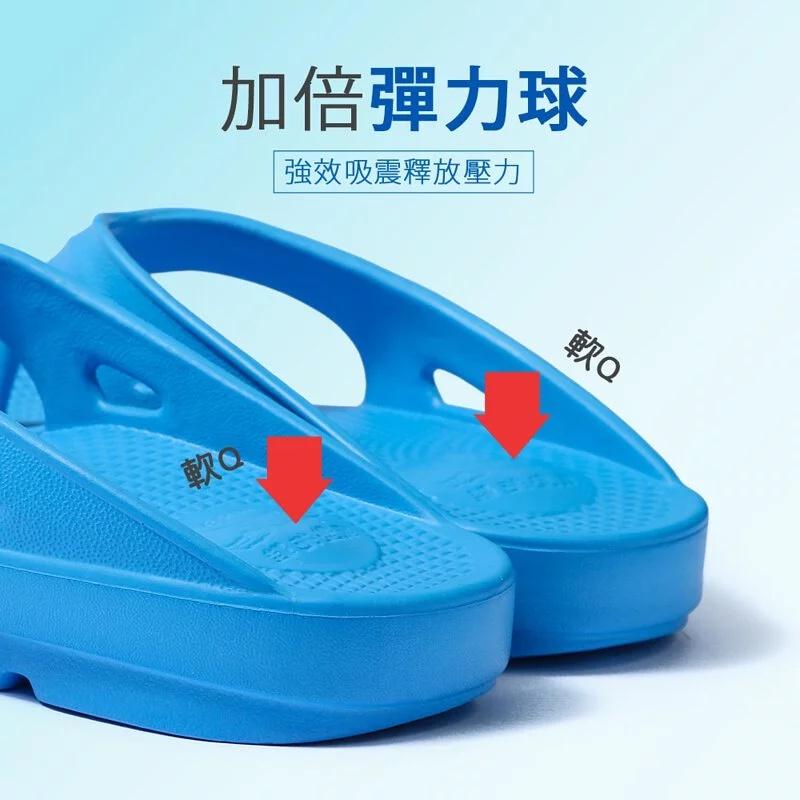 【母子鱷魚】紓壓恢復機能鞋 男女鞋 版型偏大 黑色 白色 藍色 深粉 夾腳 拖鞋-細節圖5