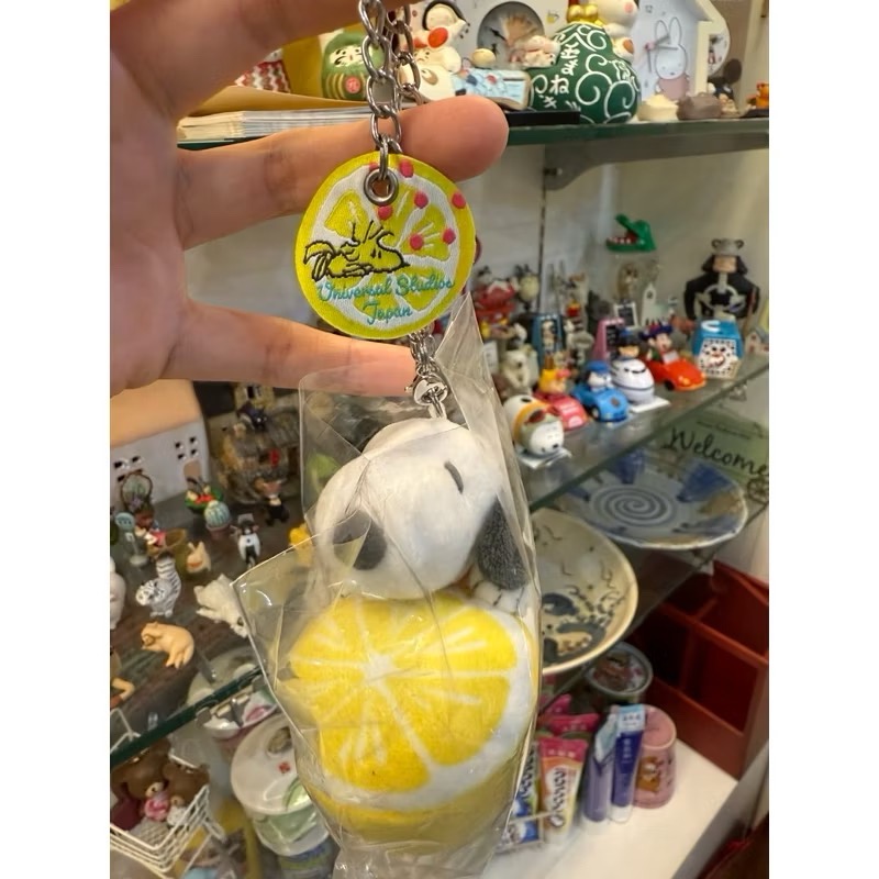 ￼全新限定絕版 usj大阪環球影城 peanuts snoopy史努比檸檬吊飾 鑰匙圈 歐拉夫Olaf-細節圖3