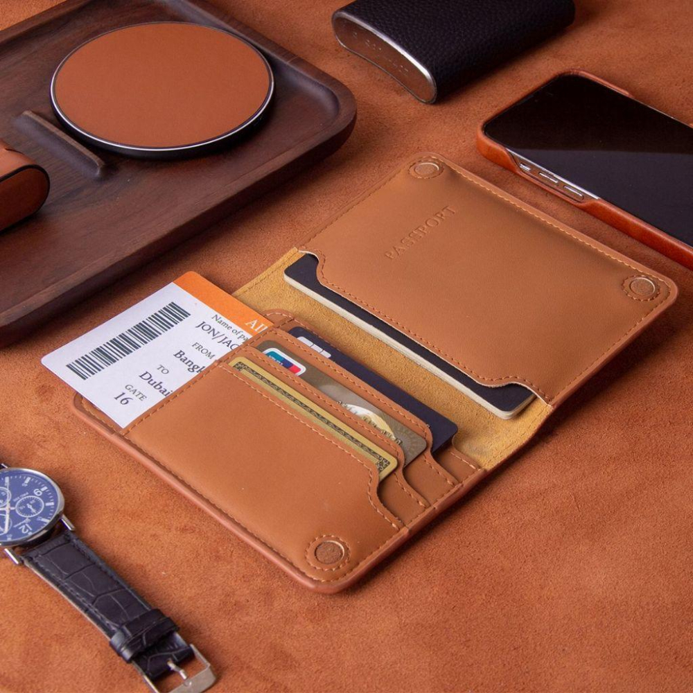 MOLISS｜派瑞手工真皮護照夾 自動磁吸不怕掉 防盜刷防感應 護照本皮套 護照保護套 皮革護照夾 機票夾  禮物 送禮-細節圖4