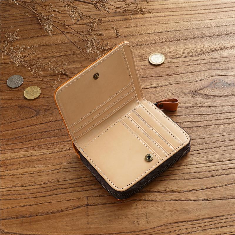 MOLISS｜追憶植物糅真皮中夾 多卡層皮夾 真皮皮件 真皮錢包 小牛皮 手工製 短夾 中夾 皮夾 錢包 財布 禮物-細節圖4