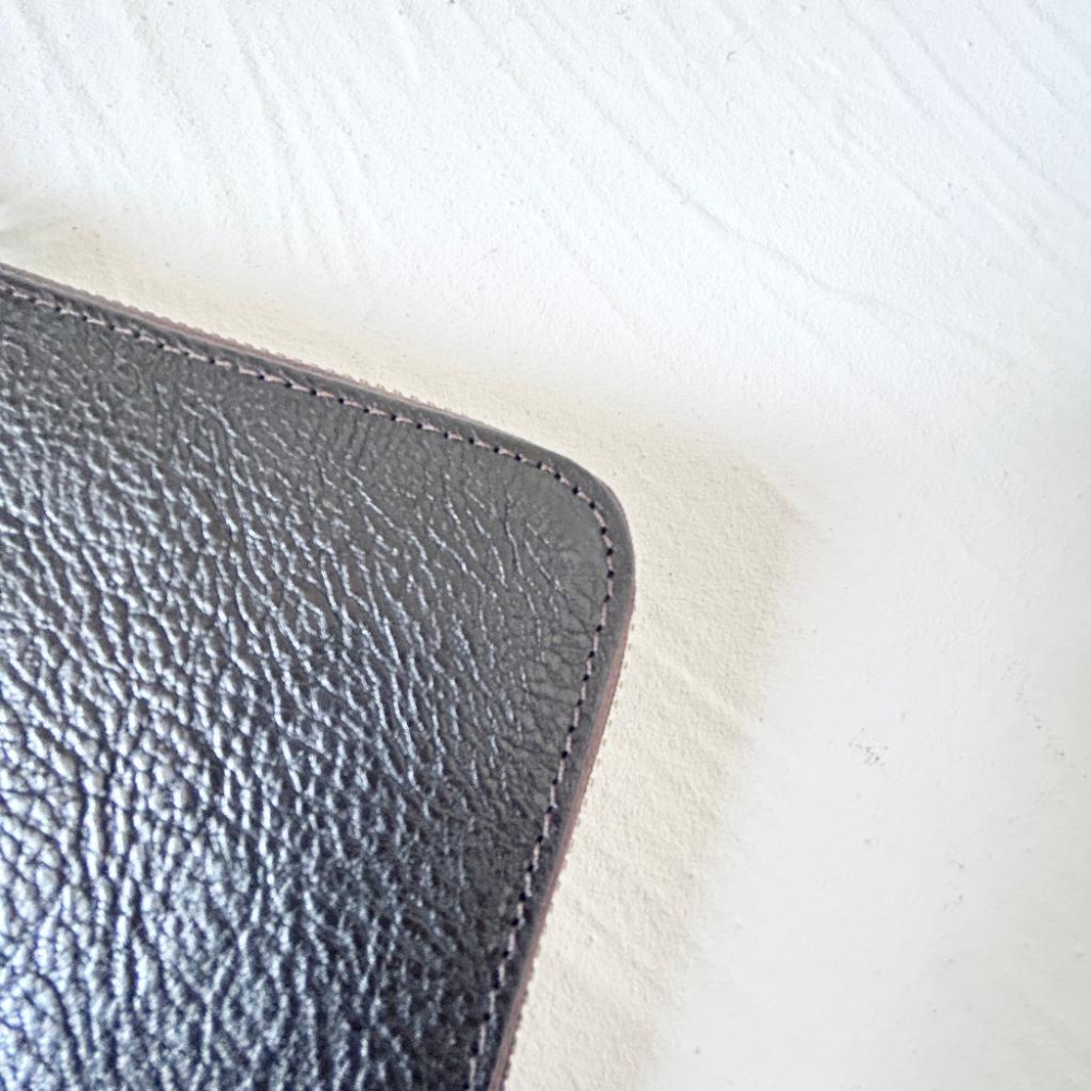 MOLISS｜希爾紋理 L拉鍊質感真皮錢包 頭層牛皮 手作質感 零錢包 鑰匙包 皮夾 短夾 錢包 真皮 小包 禮物 男女-細節圖3