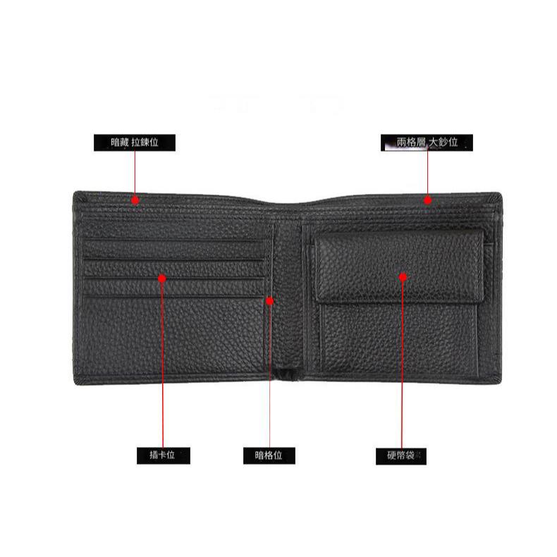 MOLISS｜RFID 防盜刷多款經典真皮男短夾 生日禮物 零錢袋 零錢包 多卡位 兩折式 折疊 皮夾 男生 男人 禮物-細節圖6