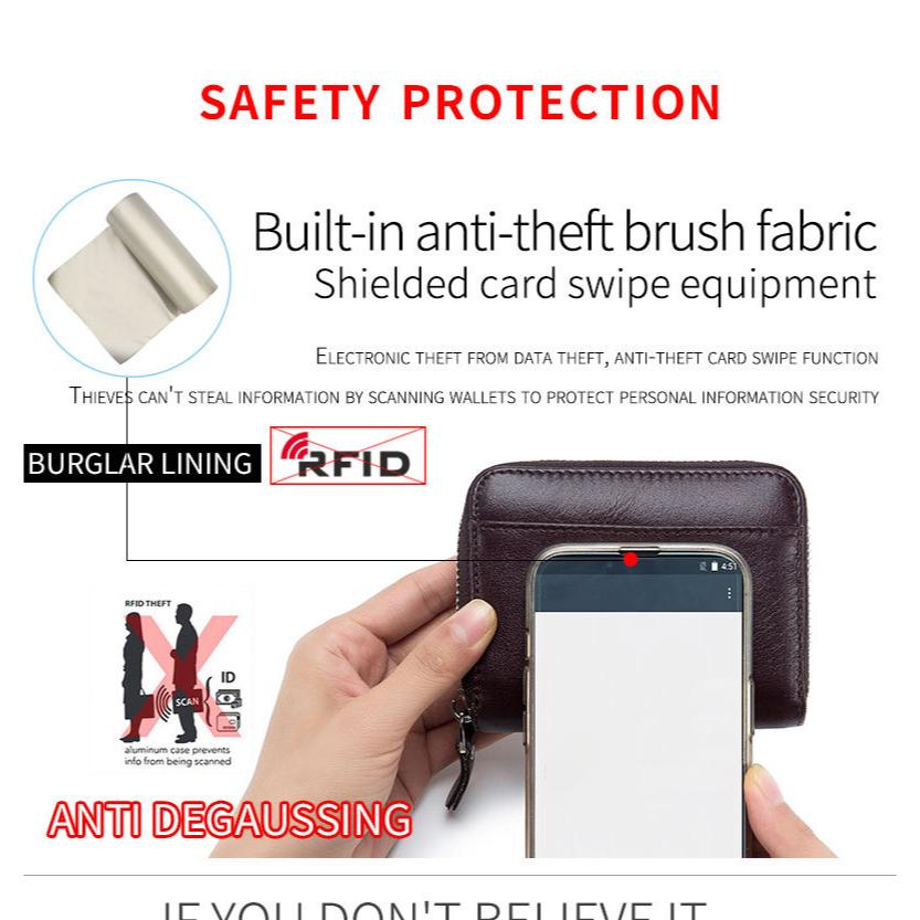 MOLISS｜植韖真皮零錢包 RFID防盜刷風琴包 快取外卡層 日本錢包 多卡層 皮夾 中夾 錢包 卡包 禮物 財布 男-細節圖6