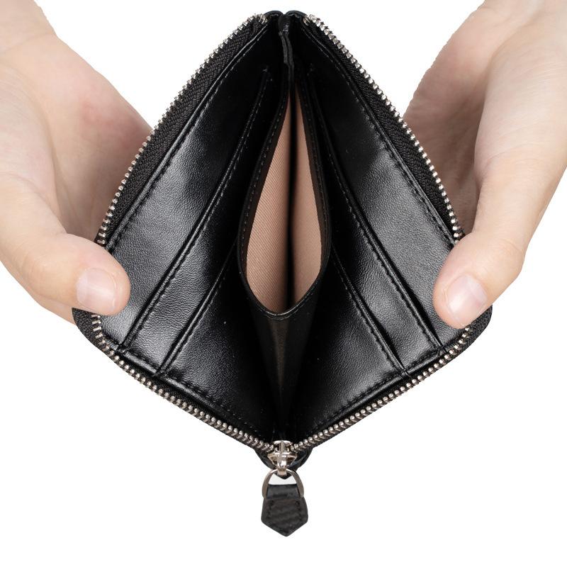 MOLISS｜RFID防盜刷 L拉鍊真皮錢包 武田佑樹零錢包 碳纖編織零錢包 牛皮皮包 鑰匙包 小錢包 皮夾 短夾 男-細節圖4