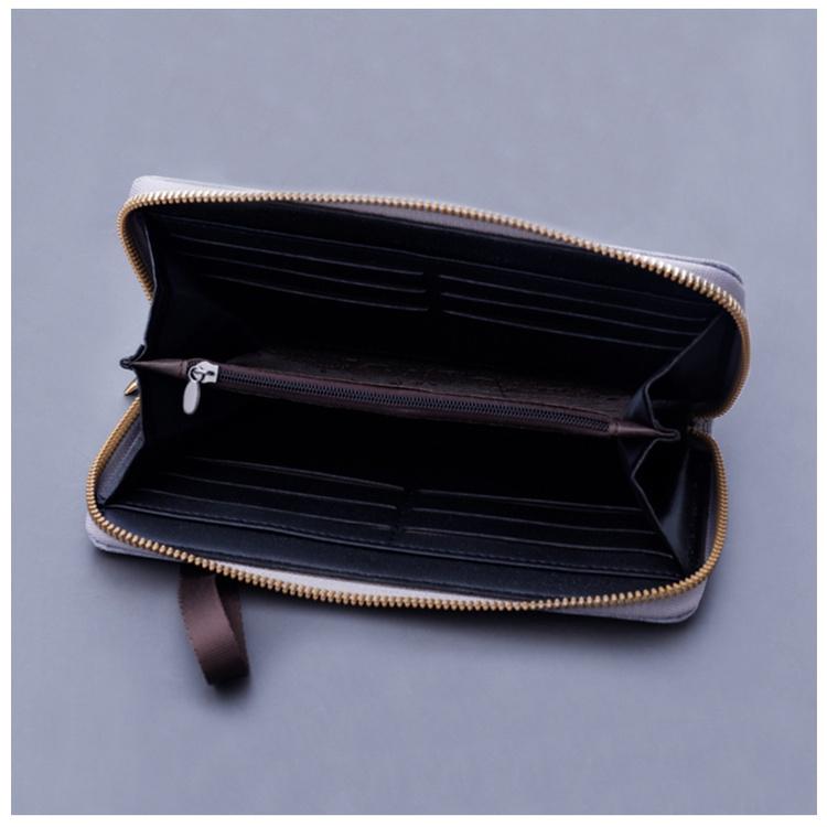 MOLISS｜伊凡輕便帆布長夾 素皮革錢包 可置手機 中性皮夾 零錢格層 零錢包 男長夾 女長夾 手機包 手提包 素錢包-細節圖3