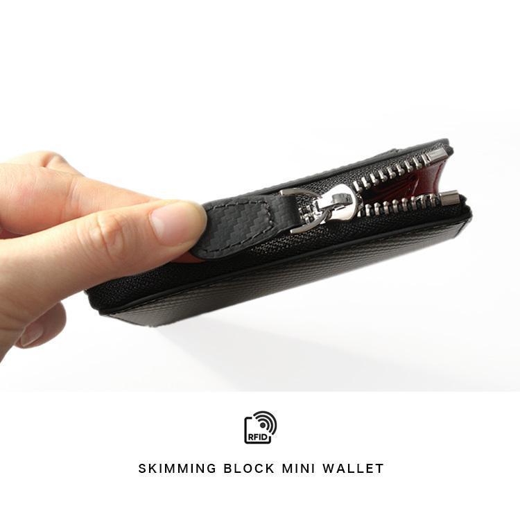 MOLISS｜RFID 馬斯克真皮零錢包 防盜刷碳纖維 快取外卡層 防掉掛鉤 汽車鑰匙 鑰匙包 悠遊卡 皮包 皮夾 錢包-細節圖2