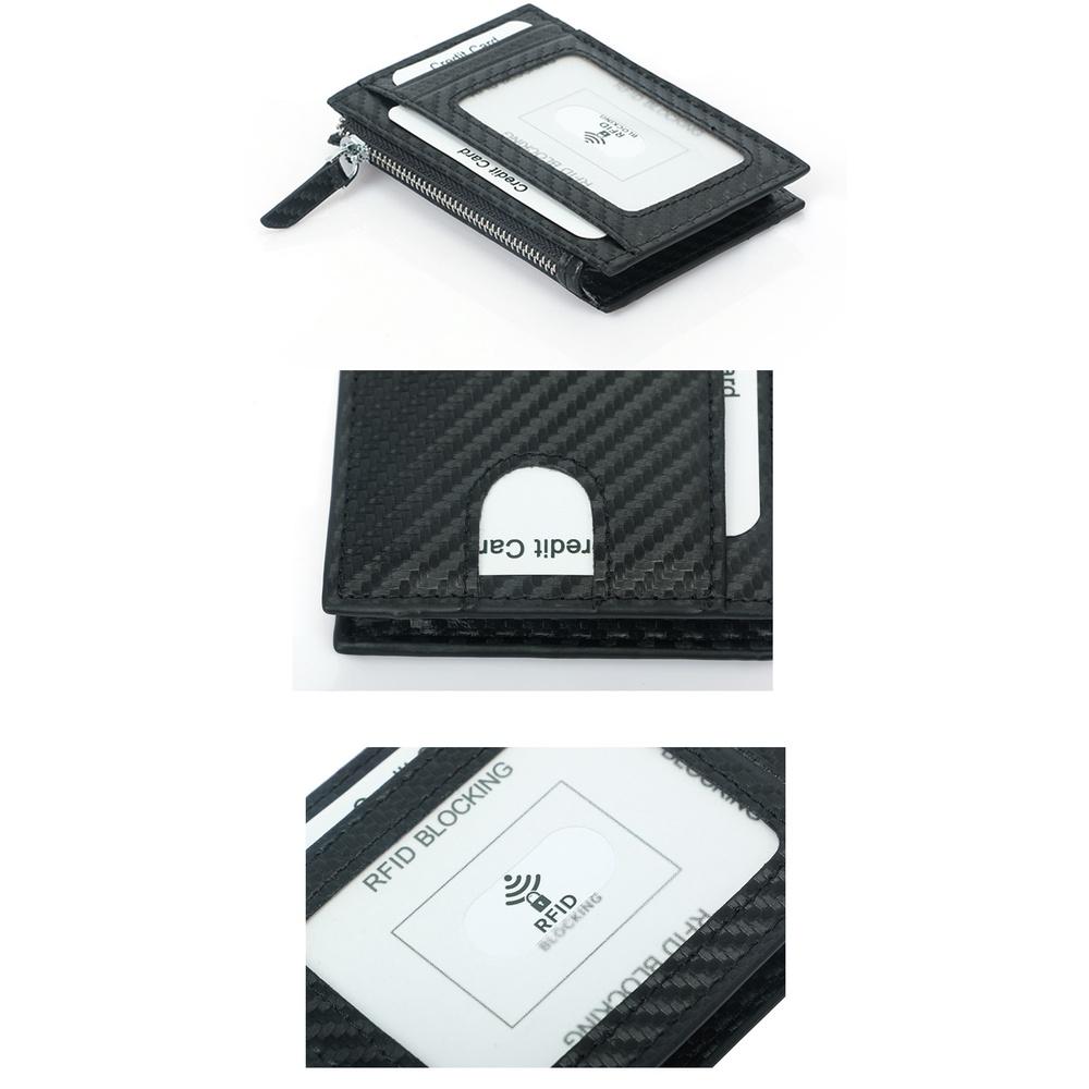 MOLISS｜RFID防盜刷碳纖編織零錢包 零錢格 悠遊卡 一卡通  信用卡 證件夾  皮夾男 鑰匙包 短夾 中夾 包包-細節圖6