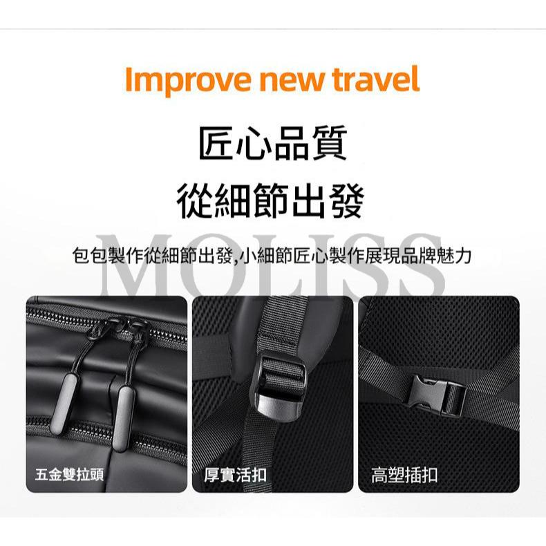 MOLISS | 15.6吋電腦包 北方公約後背包 筆電後背包 透氣後背包 行李廂插桿 後背包 旅行包 上課包 上班包-細節圖8