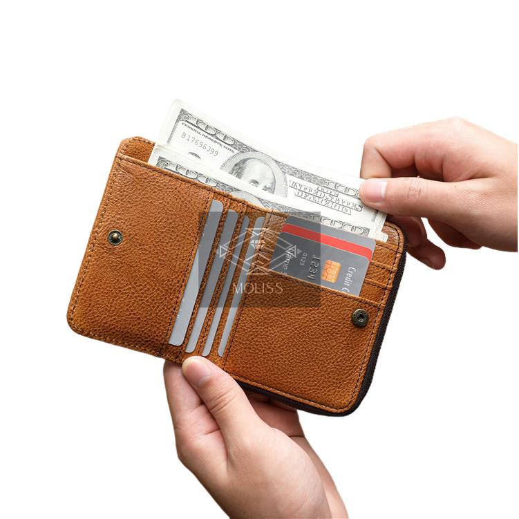 MOLISS｜小鳥遊植物糅真皮中夾 多卡層皮夾 真皮皮件 真皮錢包 小牛皮 手工製 短夾 中夾 皮夾 錢包 財布 禮物-細節圖2