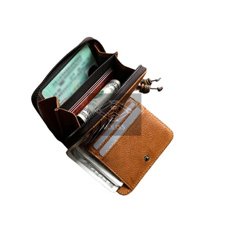 MOLISS｜小鳥遊植物糅真皮中夾 多卡層皮夾 真皮皮件 真皮錢包 小牛皮 手工製 短夾 中夾 皮夾 錢包 財布 禮物-細節圖3