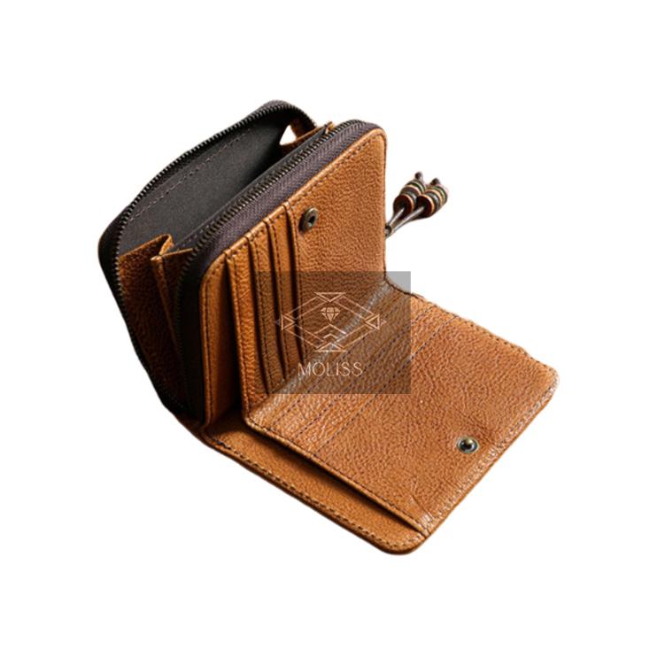 MOLISS｜小鳥遊植物糅真皮中夾 多卡層皮夾 真皮皮件 真皮錢包 小牛皮 手工製 短夾 中夾 皮夾 錢包 財布 禮物-細節圖4