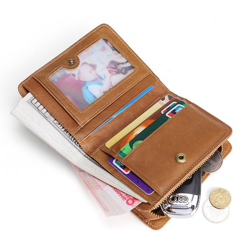 MOLISS｜費昂真皮立式錢包 雙隔層零錢包 RFID防盜刷 真皮質感 AirPods耳機包 鑰匙包 皮夾 短夾 財布-細節圖4