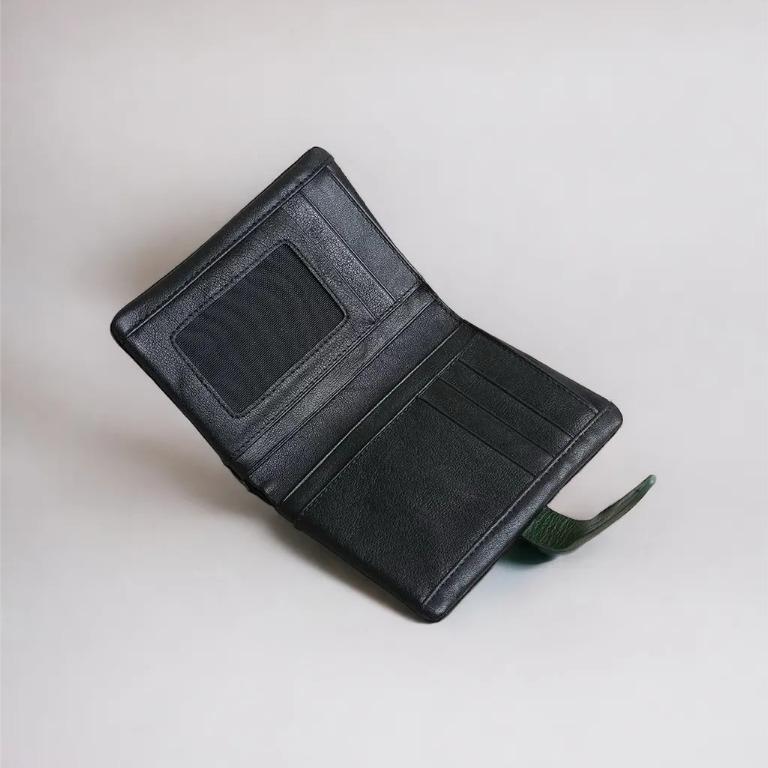 MOLISS｜曼瑟植物糅真皮革短夾 插扣設計款  拉鍊零錢包 多卡層 中夾 禮物 錢包 皮夾 男生 女生 中性 男 女-細節圖2