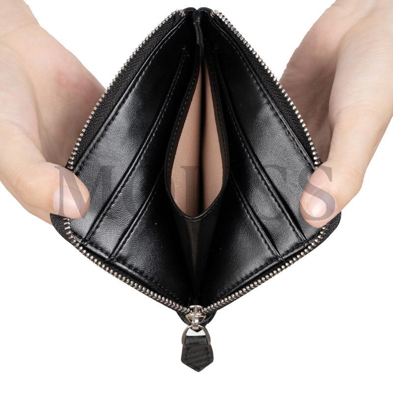 MOLISS｜RFID 武田佑樹錢包 防盜刷 L拉鍊真皮錢包 碳纖編織零錢包 牛皮 鑰匙包 小錢包 皮夾 短夾 男 女-細節圖2