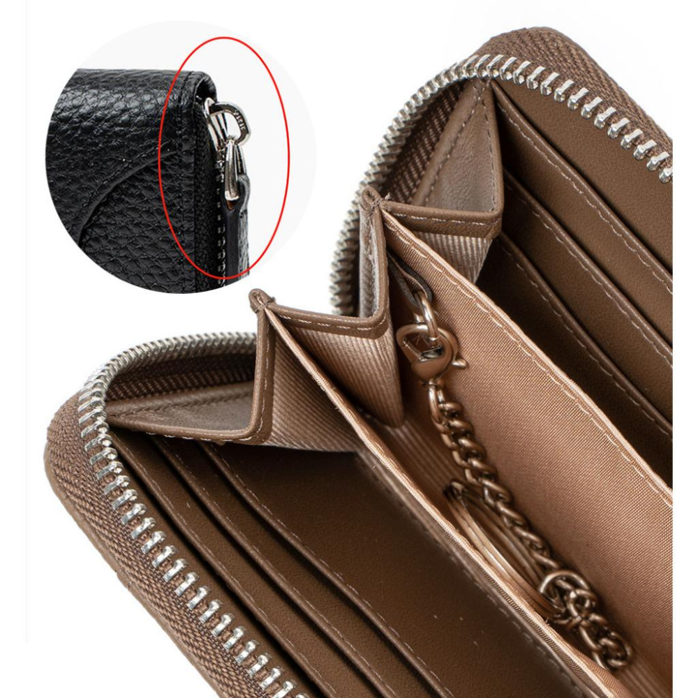 MOLISS｜真皮生財小錢包 RFID防盜刷 男生禮物 快取卡層 現金回饋 信用卡 零錢包 鑰匙包 錢包 招財 男-細節圖4