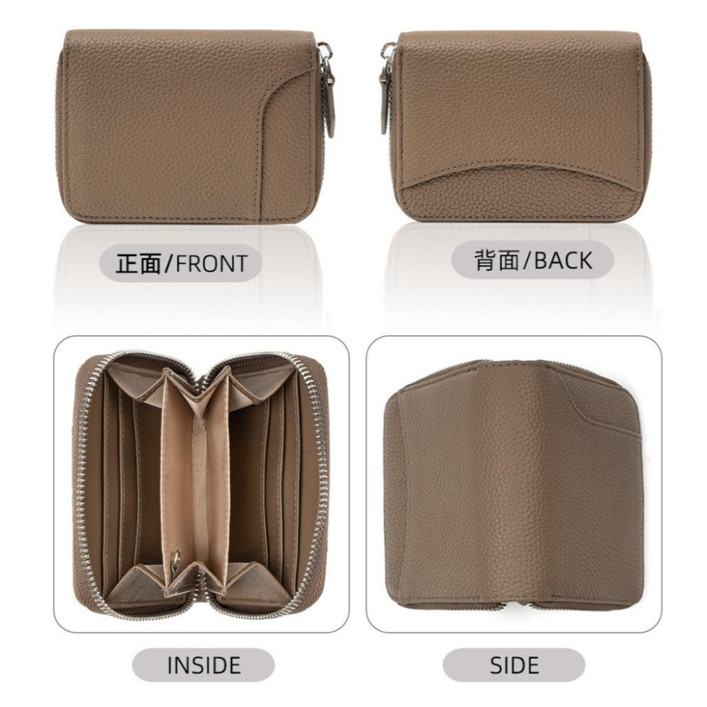 MOLISS｜真皮生財小錢包 RFID防盜刷 男生禮物 快取卡層 現金回饋 信用卡 零錢包 鑰匙包 錢包 招財 男-細節圖7