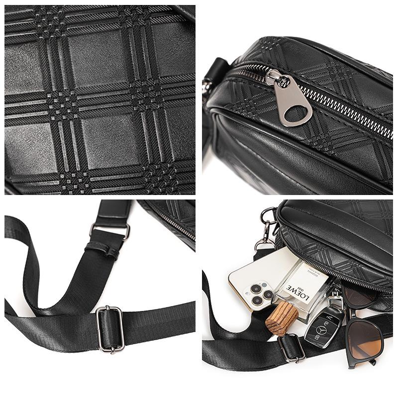 MOLISS｜菱格壓紋小方包 男生包包 側背小包 斜背包 側背包 肩背包 相機包 男包 小包 皮革 包包 男-細節圖5