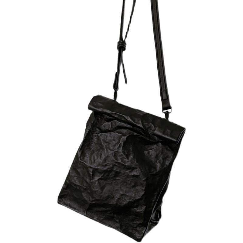 MOLISS｜牛皮紙皮革斜背包 男生包包 肩背包 手機包 側背包 耳機包 相機包 男包 方包 小包 歐美 AirPod-細節圖7