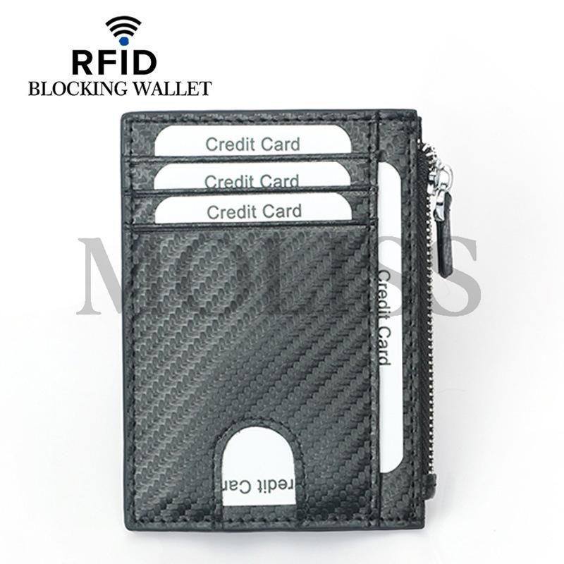 MOLISS｜RFID防盜刷碳纖編織零錢包 零錢格 悠遊卡 一卡通  信用卡 證件夾  皮夾男 鑰匙包 短夾 中夾 包包-細節圖2