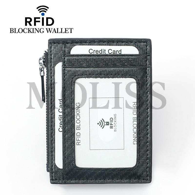 MOLISS｜RFID防盜刷碳纖編織零錢包 零錢格 悠遊卡 一卡通  信用卡 證件夾  皮夾男 鑰匙包 短夾 中夾 包包-細節圖3